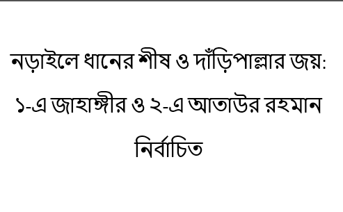 নড়াইলে ধানের শীষ ও দাঁড়িপাল্লার জয়: ১-এ জাহাঙ্গীর ও ২-এ আতাউর রহমান নির্বাচিত